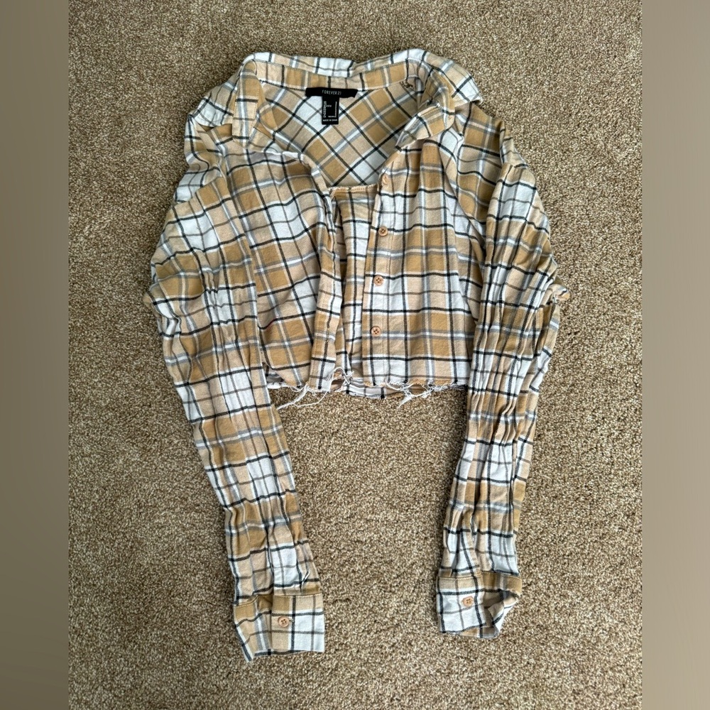 Forever 21 Cropped Flannel Top